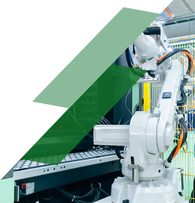 Industrial robotic work cell integrated into an automated manufacturing production system